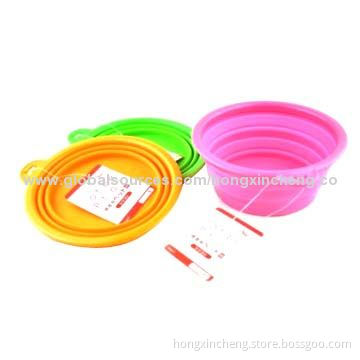 Collapsible Silicone Dog Bowl, Fits in Your Pocket, Folded Down to Less Than 1.5cm High